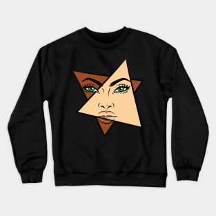 black and white anime face Crewneck Sweatshirt